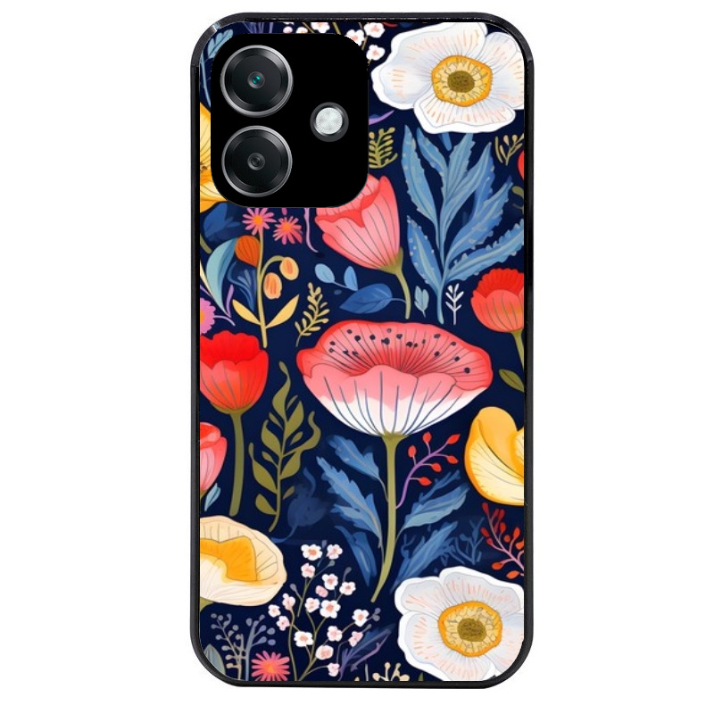 Coque noire taperso pour OPPO A40 avec motif fleur coquelicot protection antichoc personnalisée
