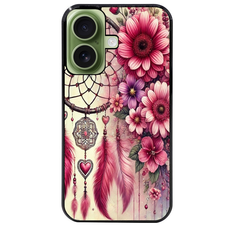 Coque noire taperso pour Iphone 17 17E AIR MAX PRO avec motif dreamcatcher et coeur protection antichoc personnalisée