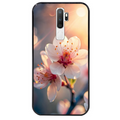 Coque noire taperso pour OPPO A5 A9 2020 avec motif fleur de cerisier protection antichoc personnalisée