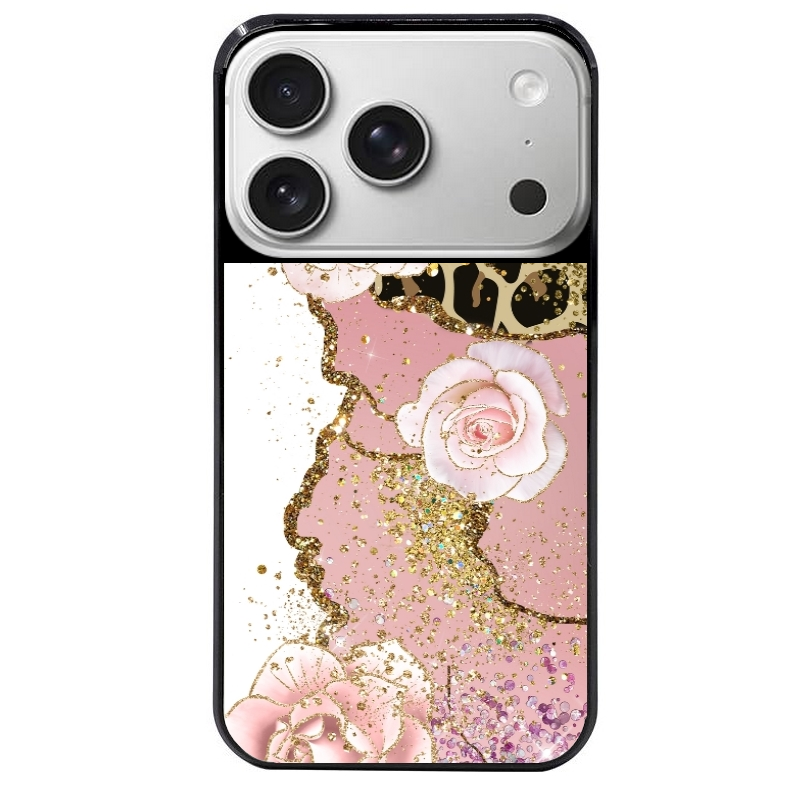 Coque noire taperso pour Iphone 17 17E AIR MAX PRO avec motif marbre fleur leopard protection antichoc personnalisée