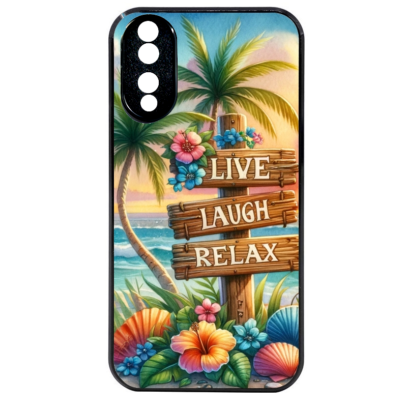 Coque noire taperso pour Honor 70 LITE 90 et LITE avec motif tropical vacances protection antichoc personnalisée