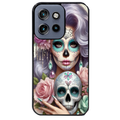 Coque noire taperso pour Moto Edge 60 et Neo Fusion Pro avec motif tete de mort calavera bijoux protection antichoc personnalisée