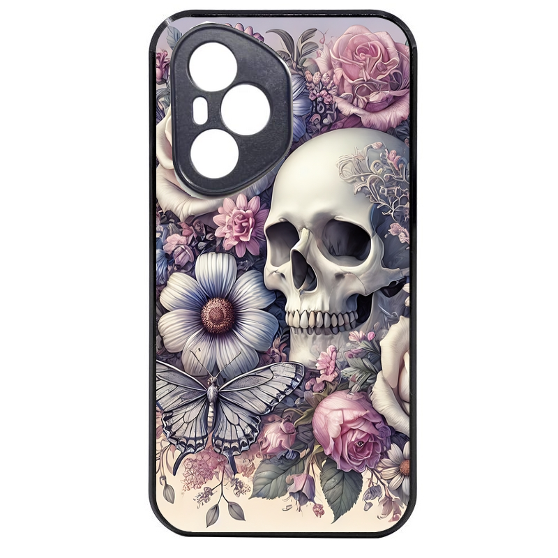Coque noire taperso pour Honor 400 et Lite Pro Smart avec motif tete de mort pastel protection antichoc personnalisée