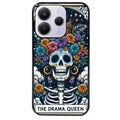 Coque noire taperso pour Redmi Note 14 et PRO PLUS 4G 5G avec motif tete de mort drama queen protection antichoc personnalisée
