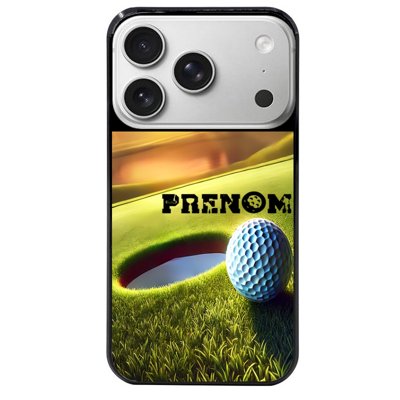 Coque noire taperso pour Iphone 17 17E AIR MAX PRO avec motif golf personnalisee protection antichoc personnalisée