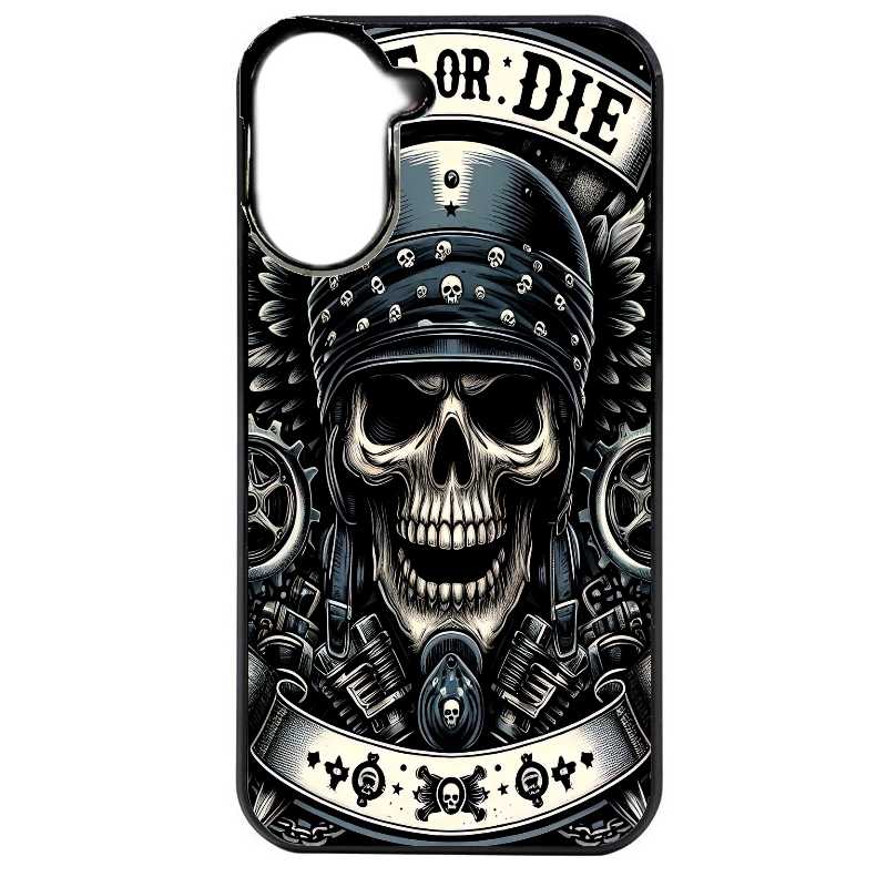 Coque noire taperso pour POCO C71 4G avec motif mort motard protection antichoc personnalisée