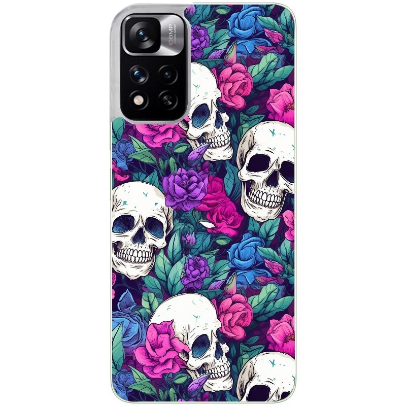 Coque taperso pour Redmi Note 10 4G 5G PRO 10S avec motif tete de mort violet protection antichoc personnalisée