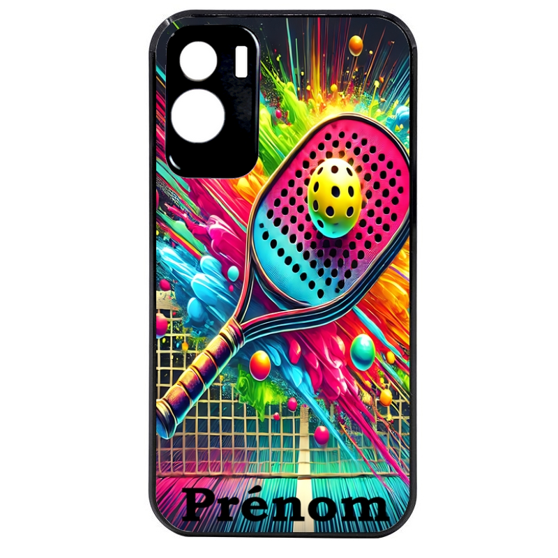 Coque noire taperso pour Honor 70 LITE 90 et LITE avec motif padel raquette personnalisee protection antichoc personnalisée