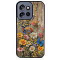 Coque noire taperso pour Moto Edge 60 et Neo Fusion Pro avec motif bois et papillon 1 protection antichoc personnalisée