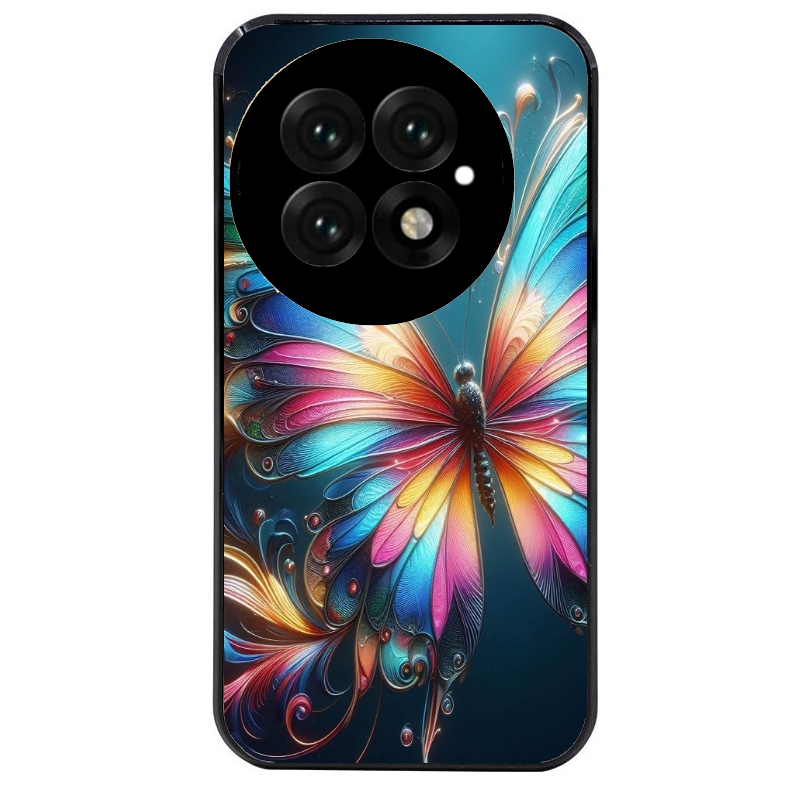 Coque noire taperso pour OnePlus 13 avec motif papillon arc protection antichoc personnalisée