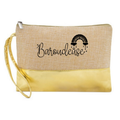 Pochette baroudeuse et nuages en jute et doré en jute et doré