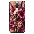 Coque noire taperso pour OPPO A5 A9 2020 avec motif tete de mort skull plume protection antichoc personnalisée