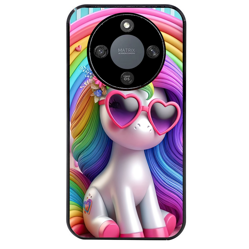 Coque noire taperso pour Magic 8 LITE et PRO avec motif licorne pop art protection antichoc personnalisée