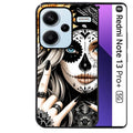 Coque noire taperso pour Redmi Note 13 PRO PLUS 5G avec motif tete de mort tatoo protection antichoc personnalisée