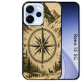 Coque noire taperso pour OPPO Reno 15 et F FS 5G avec motif voyage et boussole protection antichoc personnalisée