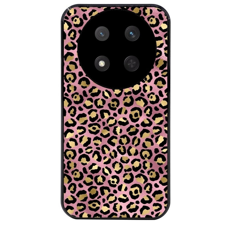 Coque noire taperso pour Magic 7 LITE et PRO avec motif leopard rose protection antichoc personnalisée