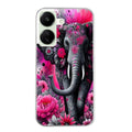 Coque taperso pour POCO C65 4G avec motif elephant et fleurs protection antichoc personnalisée