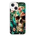 Coque taperso pour Iphone 14 et PRO PLUS PRO MAX avec motif tete de mort skull printemps protection antichoc personnalisée