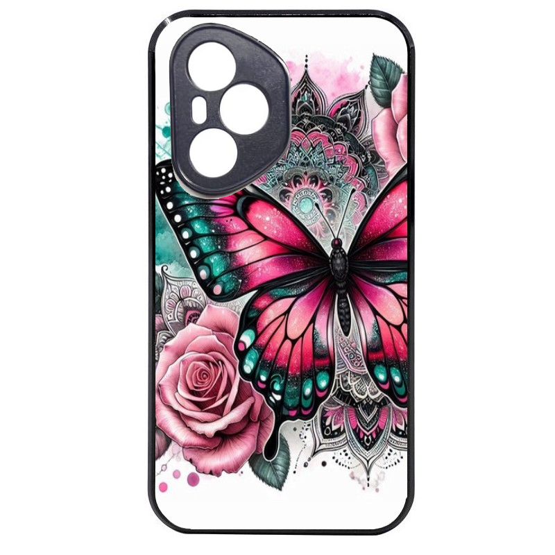 Coque noire taperso pour Honor 400 et Lite Pro Smart avec motif papillon rose protection antichoc personnalisée