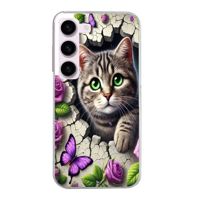 Coque taperso pour Galaxy A13 4G et 5G A23 A53 avec motif chat papillon 3 protection antichoc personnalisée