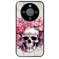 Coque noire taperso pour Magic 5 6 LITE et PRO avec motif tete de mort floral protection antichoc personnalisée