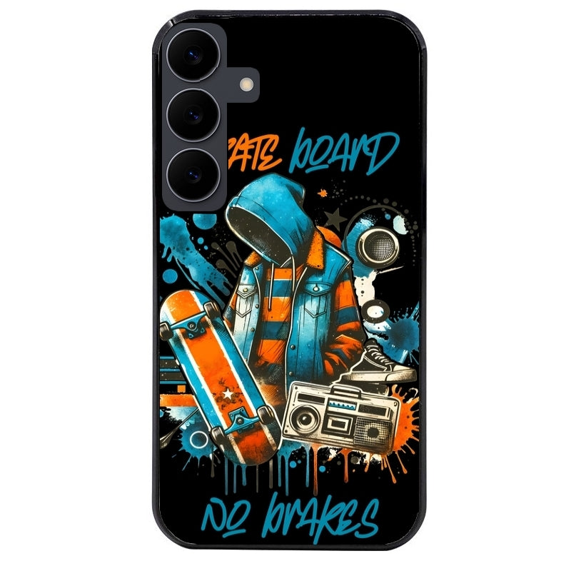 Coque noire taperso pour galaxy A06 A16 A26 A36 A56 avec motif skate board protection antichoc personnalisée