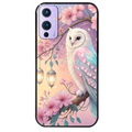Coque noire taperso pour OnePlus 9 et 9 PRO avec motif chouette cerisier protection antichoc personnalisée