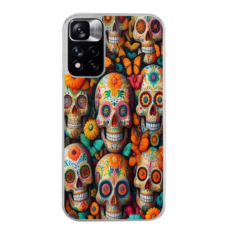 Coque taperso pour Redmi Note 11 4G PRO 5G 11S avec motif mort mexicaine papillon protection antichoc personnalisée
