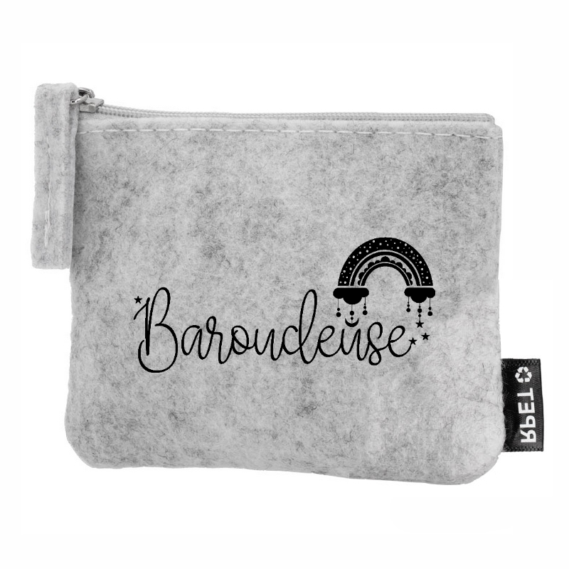 Porte monnaie baroudeuse en feutrine en feutrine