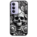 Coque noire taperso pour Redmi 15 4G et 5G avec motif tete de mort fleur protection antichoc personnalisée