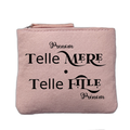 Porte monnaie personnalisé motif maman fille rose clair en feutrine en feutrine