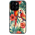Coque noire taperso pour Honor 70 LITE 90 et LITE avec motif perroquet et fleurs protection antichoc personnalisée