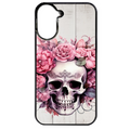 Coque noire taperso pour POCO C71 4G avec motif tete de mort floral protection antichoc personnalisée
