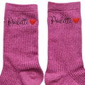 Chaussettes paillettes rose motif poulette