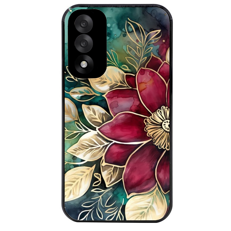 Coque noire taperso pour OnePlus Nord 5 avec motif fleur poinsettia style noel protection antichoc personnalisée