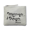 Porte monnaie personnalisé marraine d'amour ivoire en feutrine en feutrine ivoire