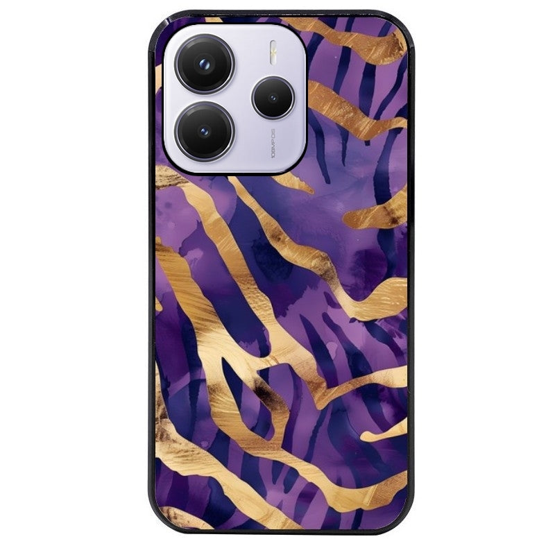 Coque noire taperso pour Redmi Note 14 et PRO PLUS 4G 5G avec motif zebre violet protection antichoc personnalisée