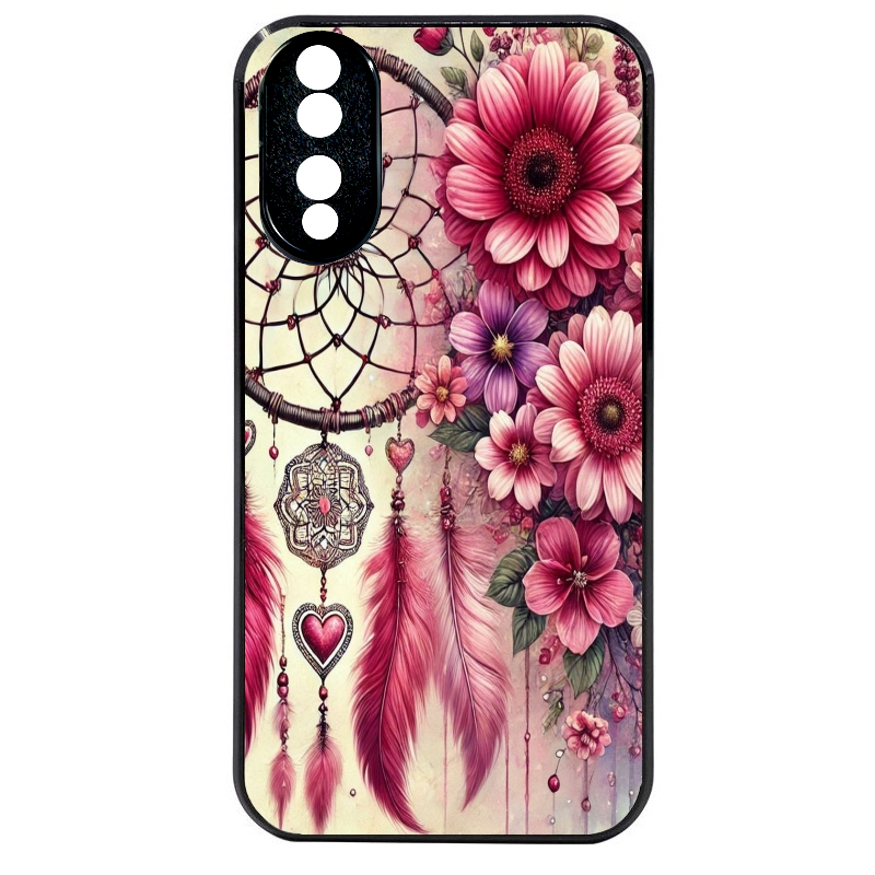 Coque noire taperso pour Honor 70 LITE 90 et LITE avec motif dreamcatcher et coeur protection antichoc personnalisée
