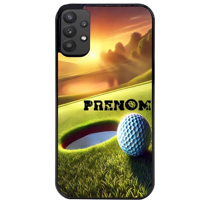 Coque noire taperso pour galaxy A22 A32 A52 A52S 4G 5G  avec motif golf personnalisee protection antichoc personnalisée