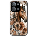 Coque noire taperso pour POCO C85 avec motif cheval automne protection antichoc personnalisée
