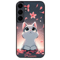 Coque noire taperso pour galaxy A06 A16 A26 A36 A56 avec motif chat anime avec votre prenom protection antichoc personnalisée