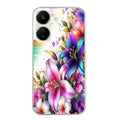 Coque taperso pour POCO C65 4G avec motif fleur fluo protection antichoc personnalisée