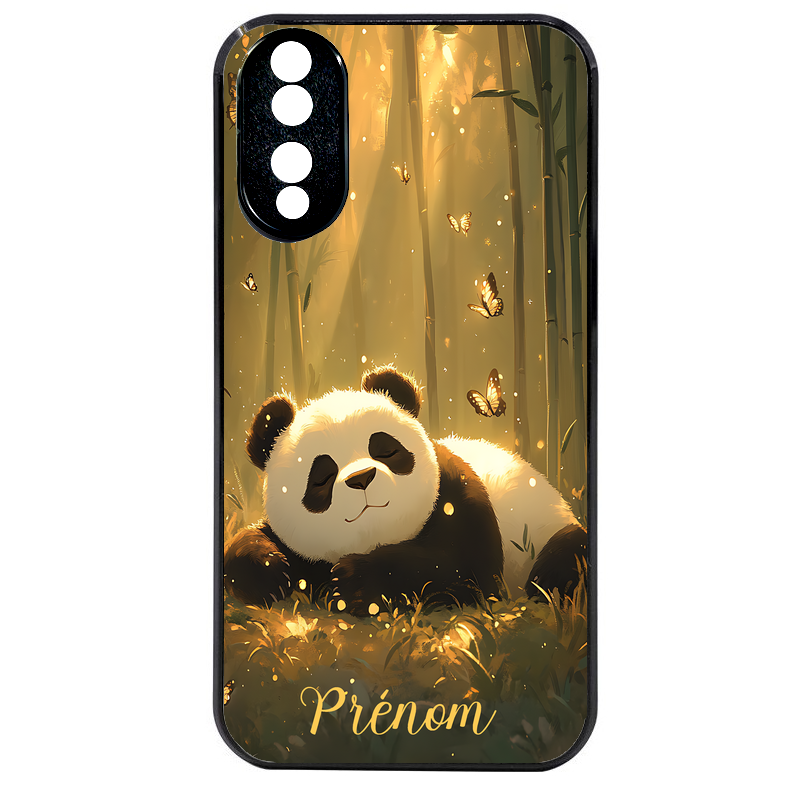Coque noire taperso pour Honor 70 LITE 90 et LITE avec motif panda et papillon personnalisee protection antichoc personnalisée