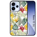 Coque noire taperso pour OPPO Reno 15 et F FS 5G avec motif jungle et fleur hibiscus protection antichoc personnalisée