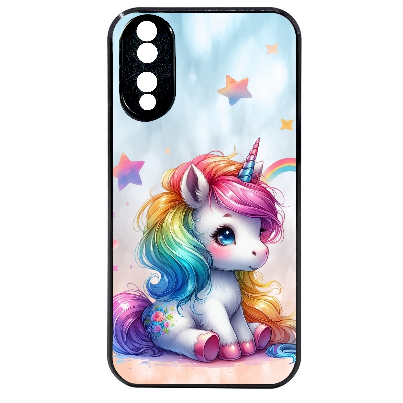 Coque noire taperso pour Honor 70 LITE 90 et LITE avec motif licorne et etoiles protection antichoc personnalisée