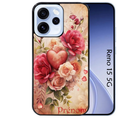 Coque noire taperso pour OPPO Reno 15 et F FS 5G avec motif coeur et fleur personnalisee protection antichoc personnalisée