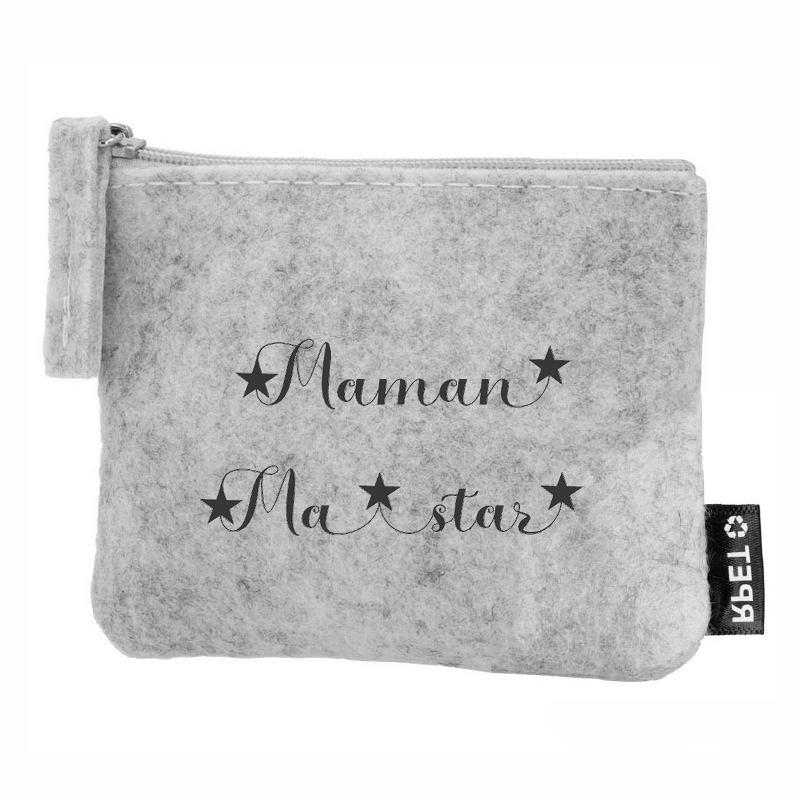 Porte monnaie personnalisé maman star  en feutrine en feutrine