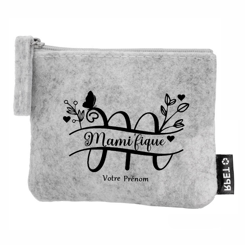 Porte monnaie personnalisé mamie magnifique en feutrine en feutrine