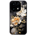 Coque noire taperso pour OnePlus 15 avec motif fleur blanche protection antichoc personnalisée