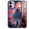 Coque noire taperso pour OPPO A6 PRO 4G et 5G avec motif samourai cerisier protection antichoc personnalisée